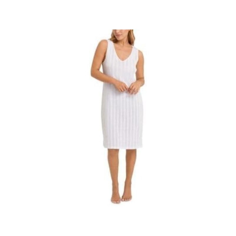 HANRO Simone 100% Cotton Tank Nightgown -‎ White - Medium